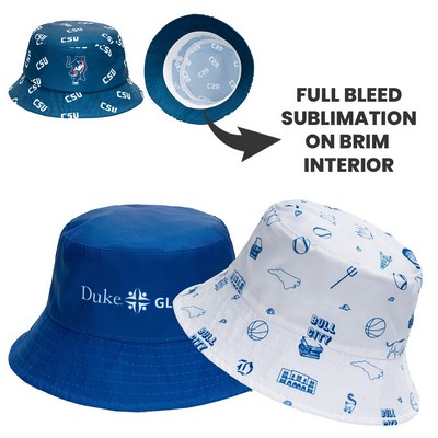 Sublimated Unstructured Bucket Hat w/ Imprint on Brim Inside